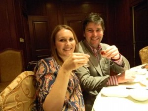 Australian winemaker and judge Daniel Binet with partner Nathalie