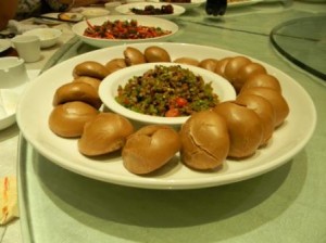 Chinese wheat bread with delicious meat and veggie stuffing