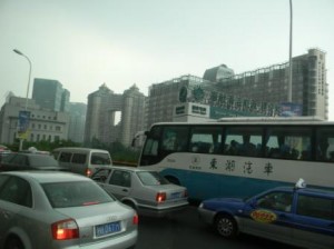 massive buildings along highway