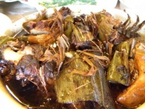 pork cooked in bamboo leaves